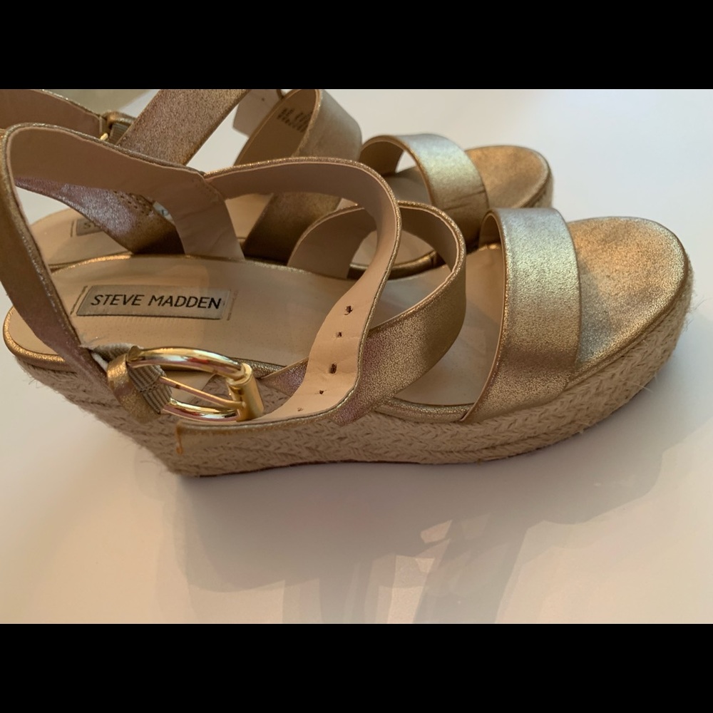Steve Madden Gold Wedge Sandals